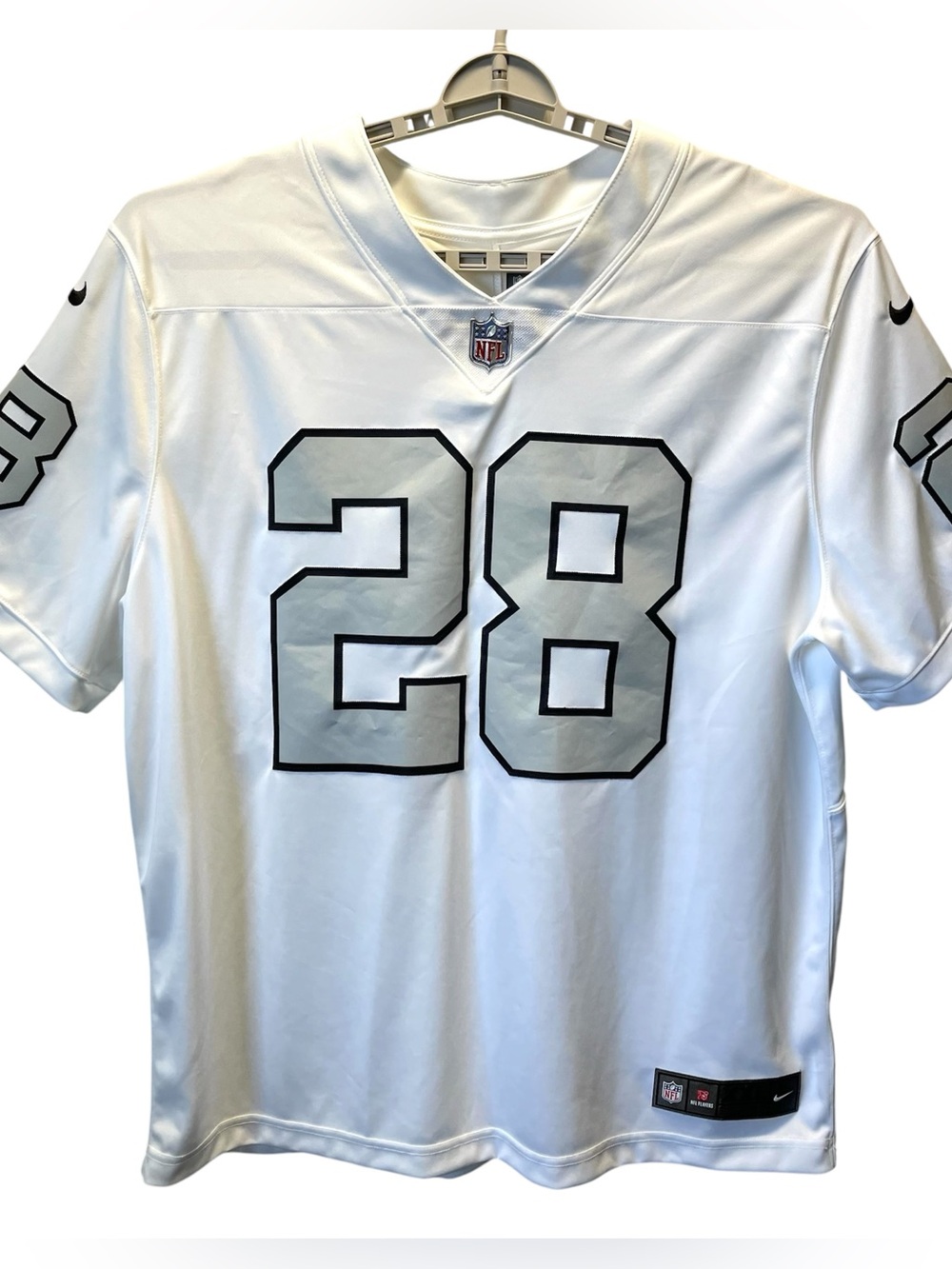 Nike Las Vegas Raiders Josh Jacob’s 28 Jersey Men’s XXL White Away NFL Authentic